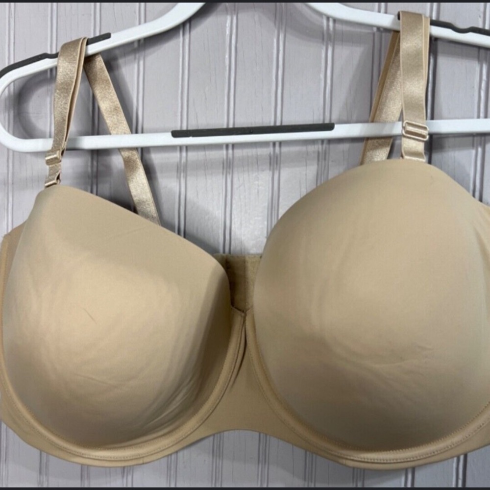 Cacique multi-way strapless bra 44DD creamy nude GUC